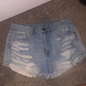 American eagle light wash high rise festival short in size 12